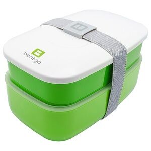 BENTGO Classic All in One Stackable Lunch Box Bento Box in Green & White